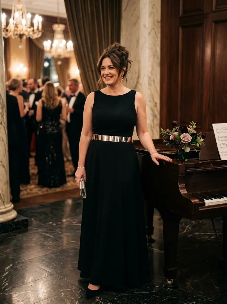 High-Contrast Belt & Gown