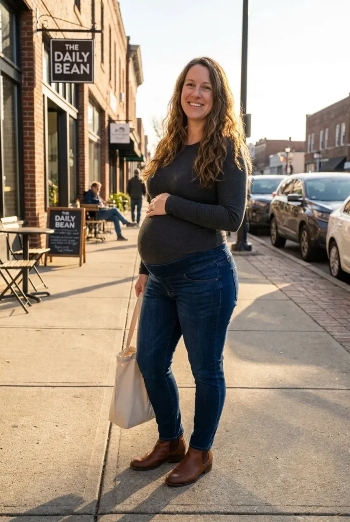 High-Rise Jeans — Deep Indigo Denim