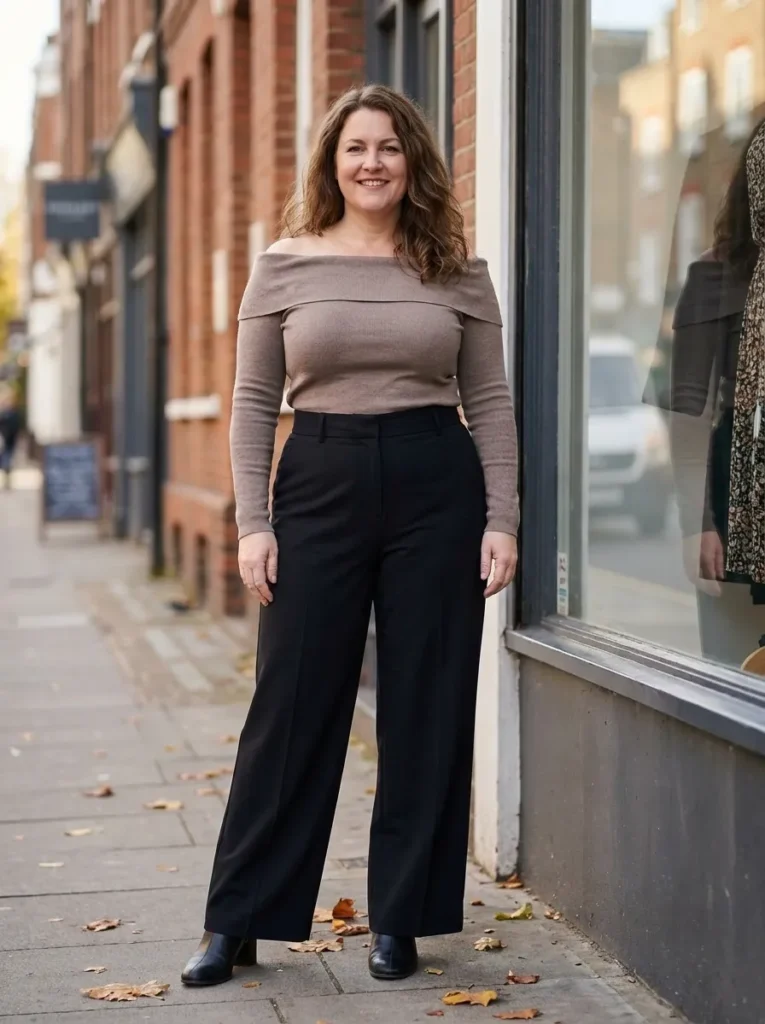 High-Waisted Wide-Leg Trousers