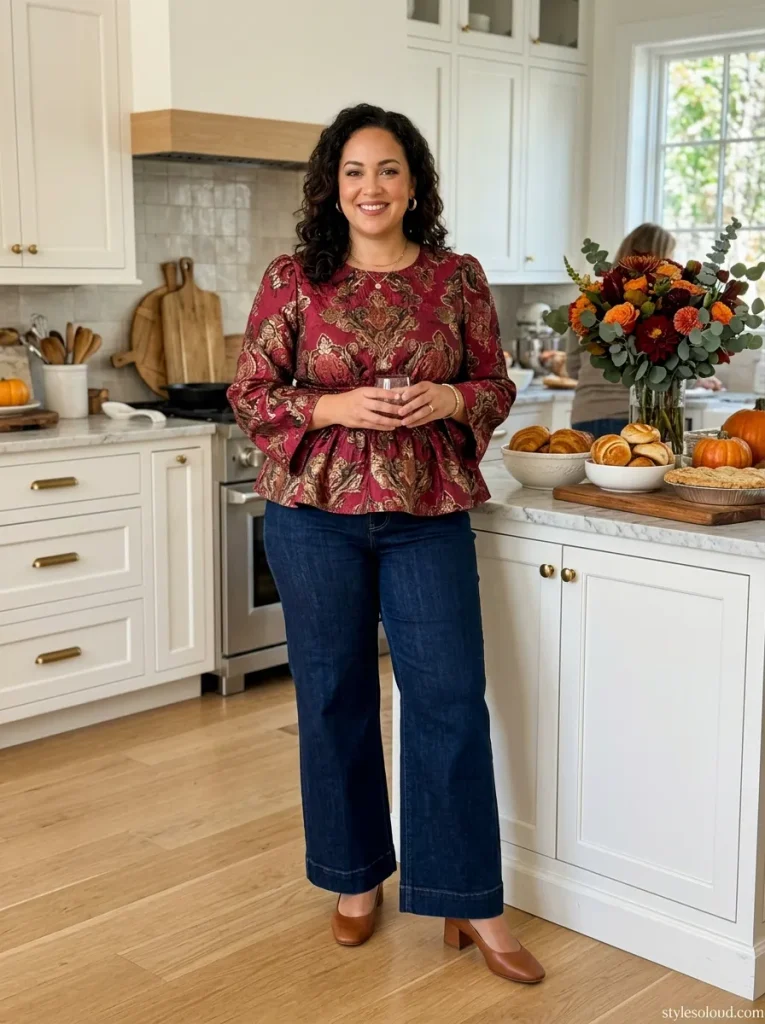 Jacquard Peplum & Trouser Jeans