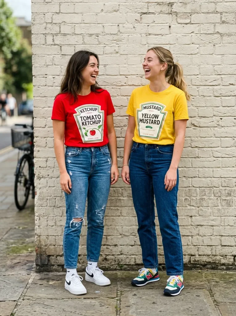 Ketchup and Mustard in Matching Tees