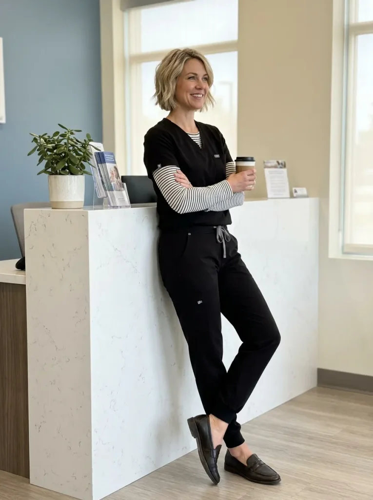 Layer a Striped Long-Sleeve Underneath