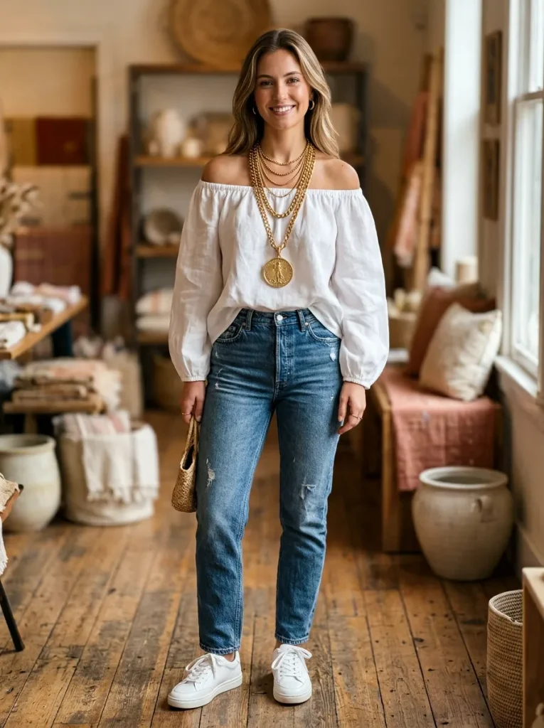 Layered Gold Chains and Pendant Necklaces