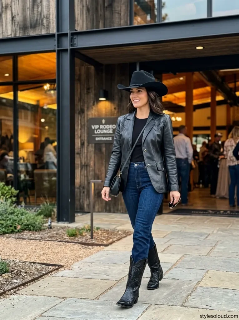 Leather Western Blazer & Cattleman Hat