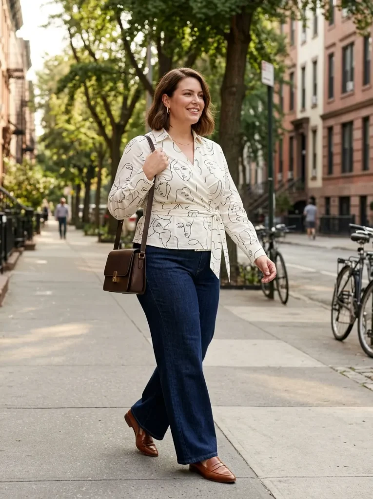 Line-Art Wrap Top