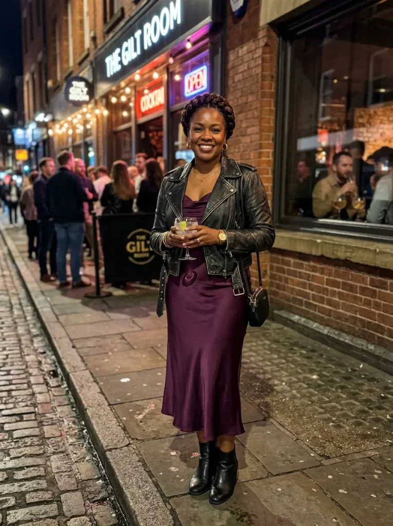 Liquid Satin Leather Moto Jacket