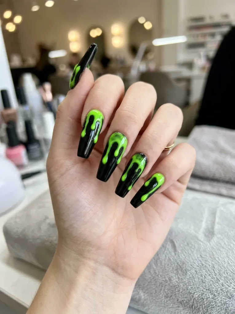 Long Coffin With Green Slime Drips