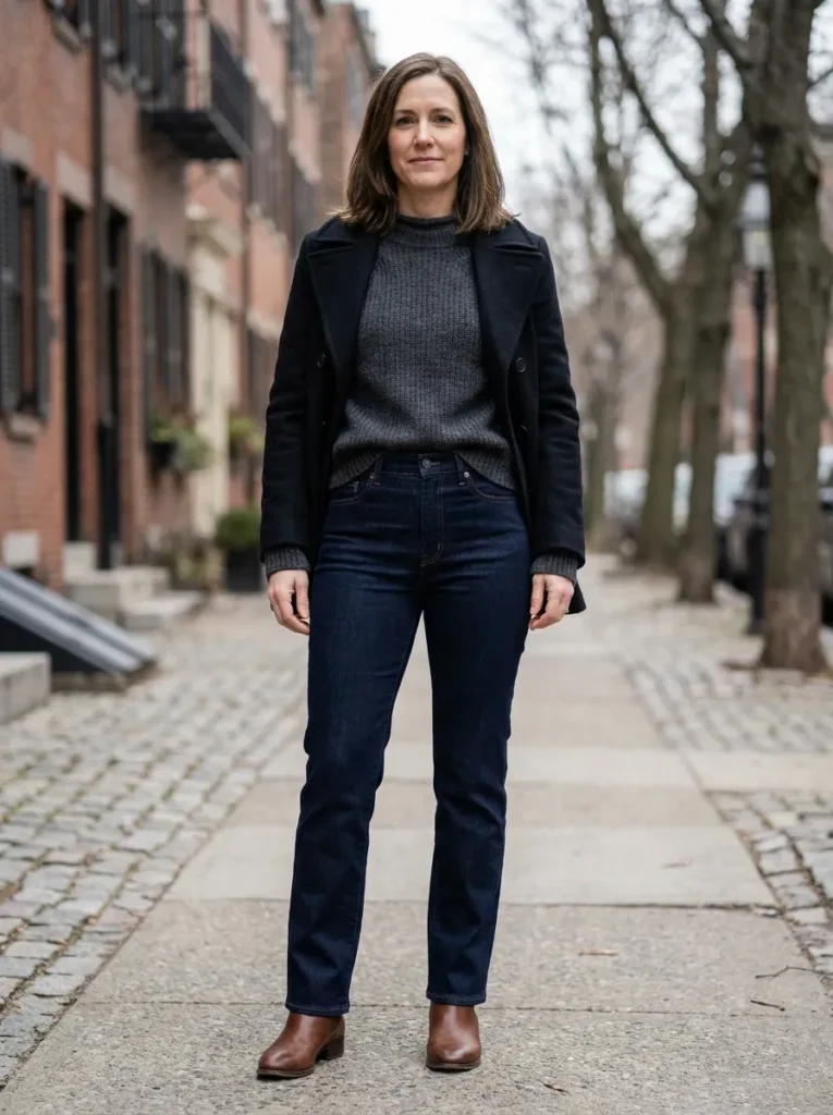 Long open layer — dark navy