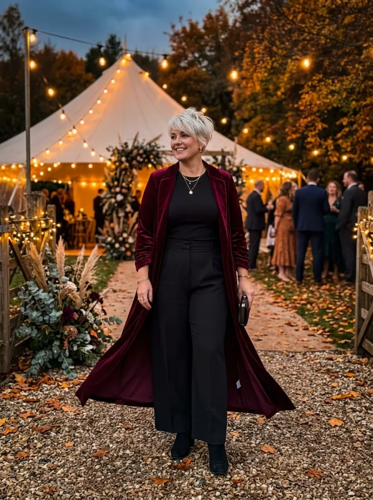 Longline Duster Coat Over Monochromatic Base