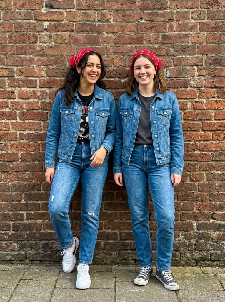 Matching Denim and Bandana Duo