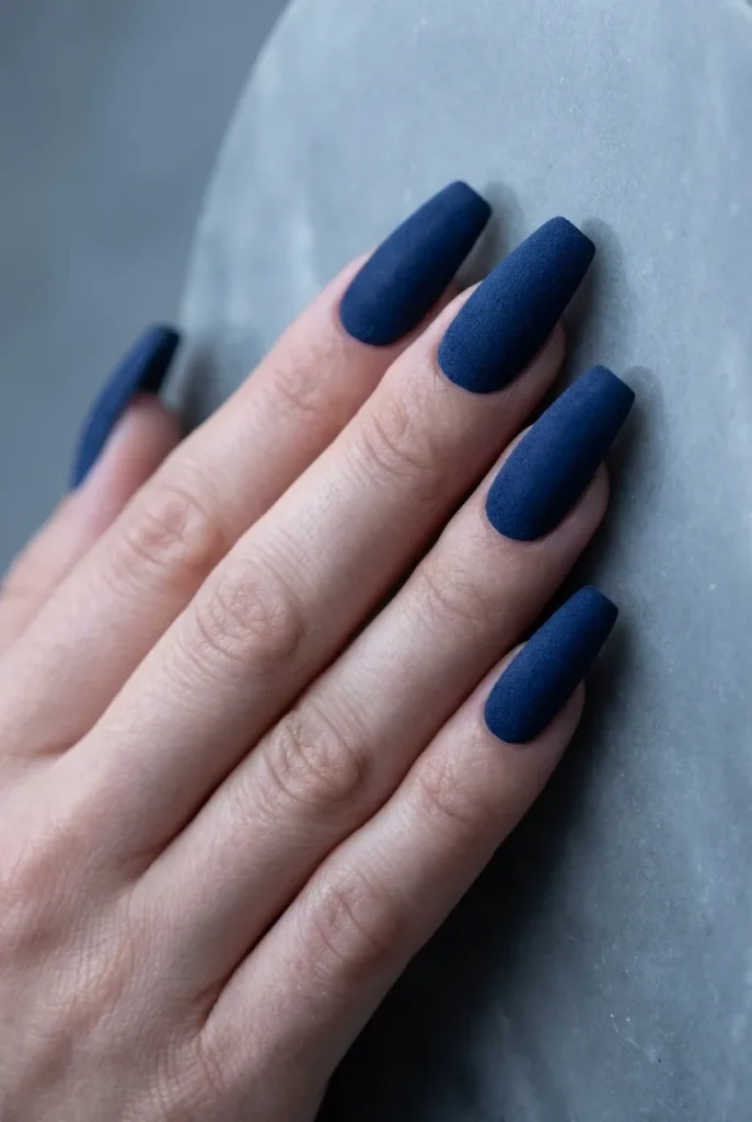 Matte blue Nails art