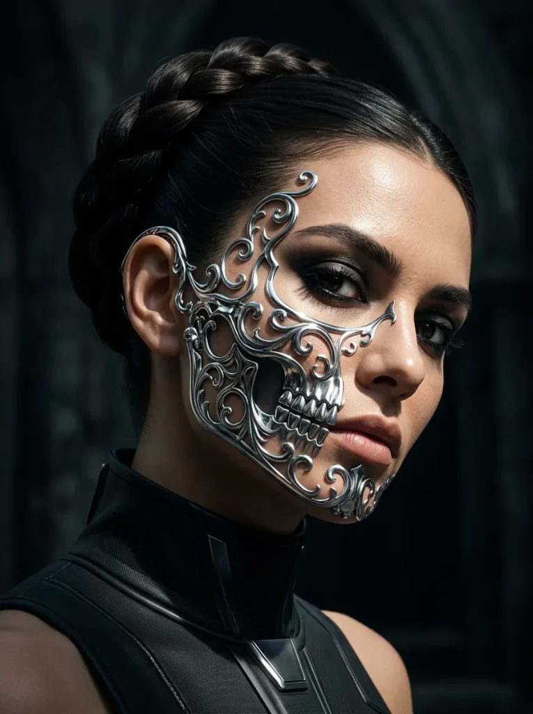 Metallic and Chrome Skull Detailing