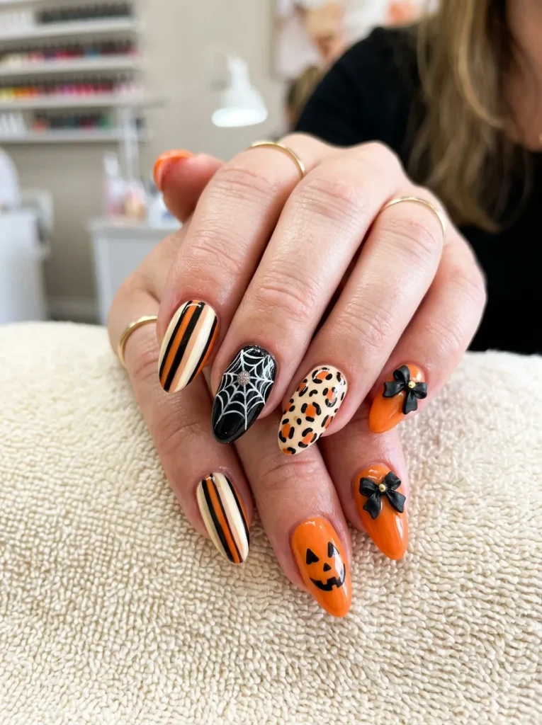 A Mismatched Halloween "Mix" Mani