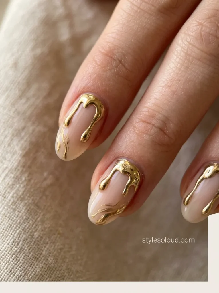 Molten Gold Chrome Drip Accents