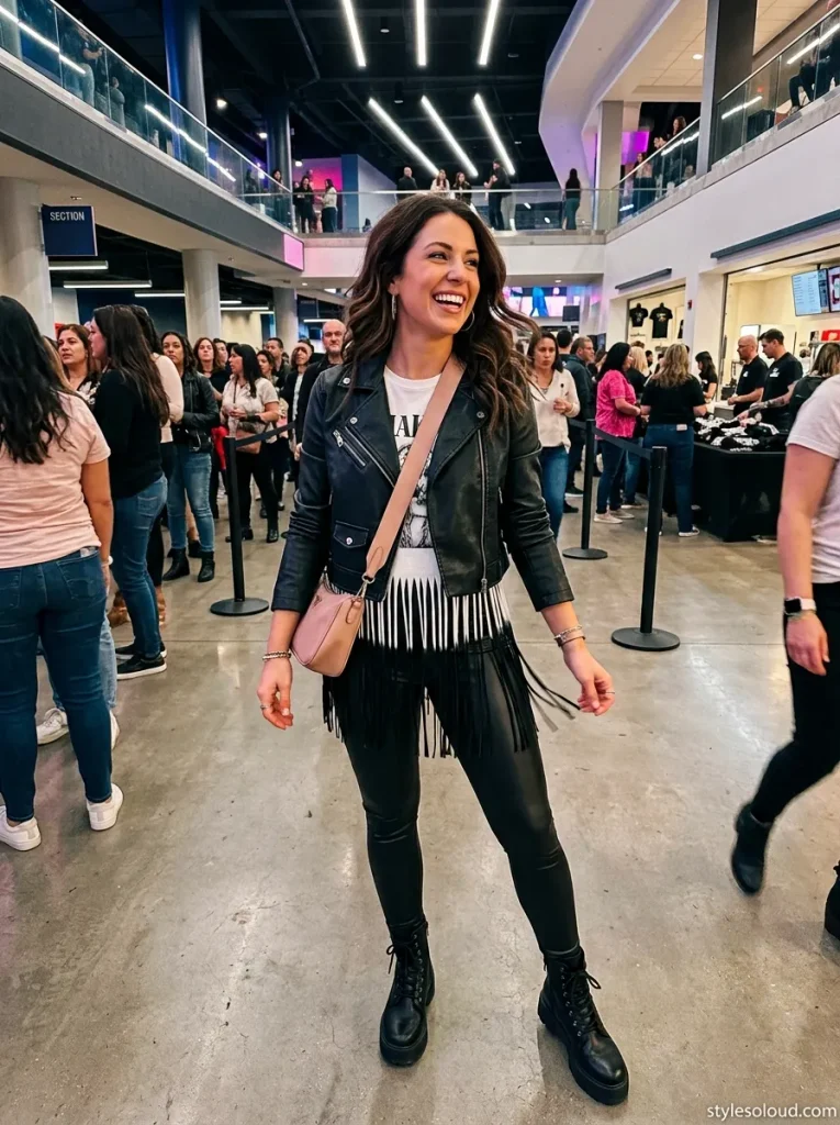 Moto Jacket & Fringe Tee