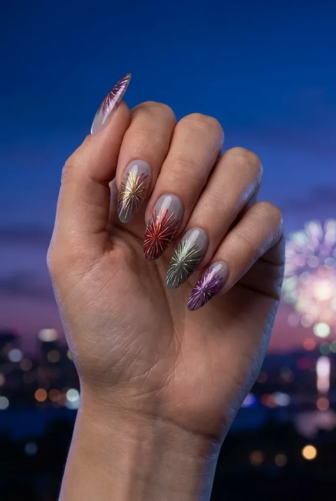 Multicolor burst across the tips
