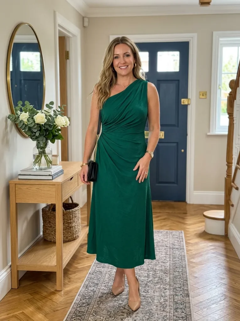 One-Shoulder Midi Dress
