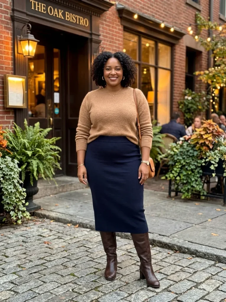 A Pencil Skirt With a Soft Tucked Sweater