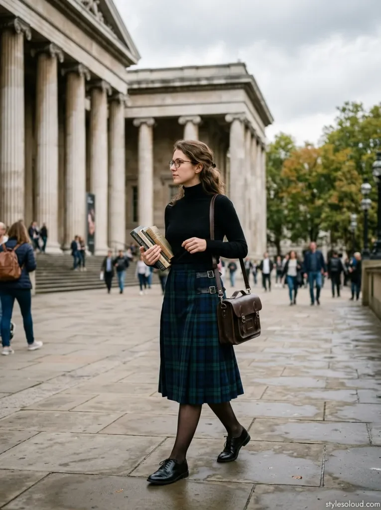  Plaid Kilt Midi