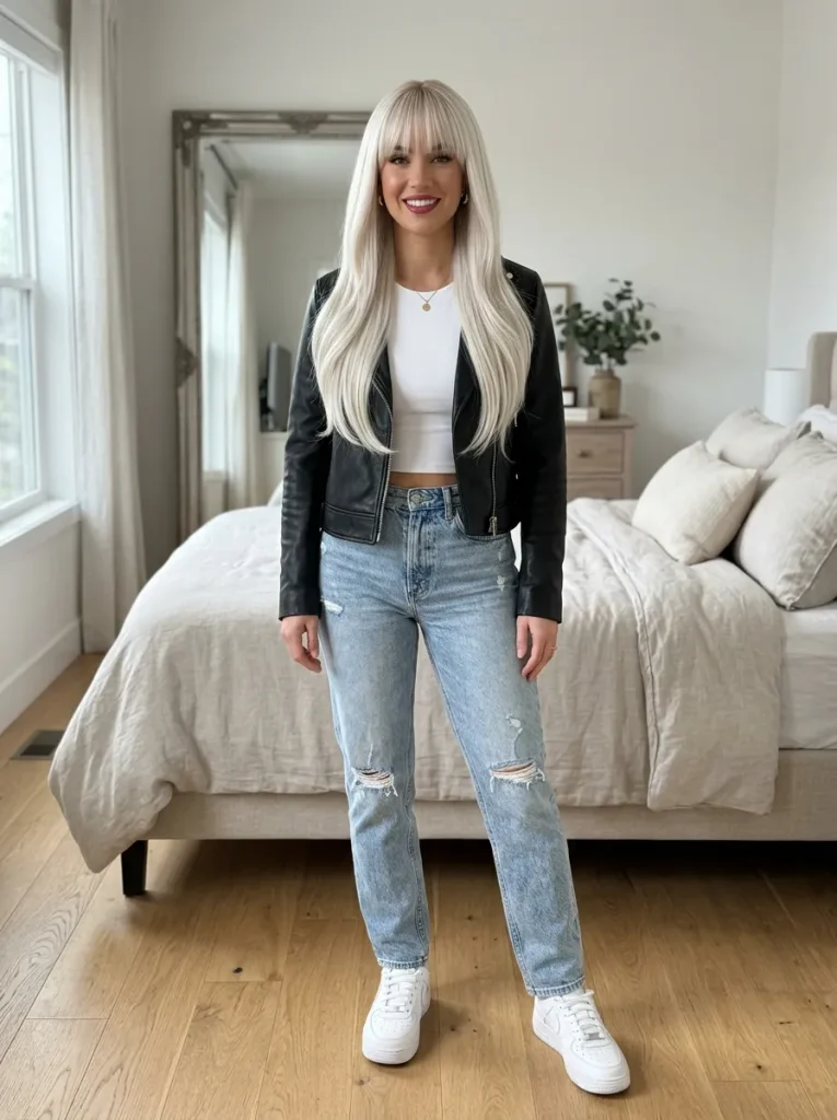 The Platinum Blonde Wig With Blunt Bangs