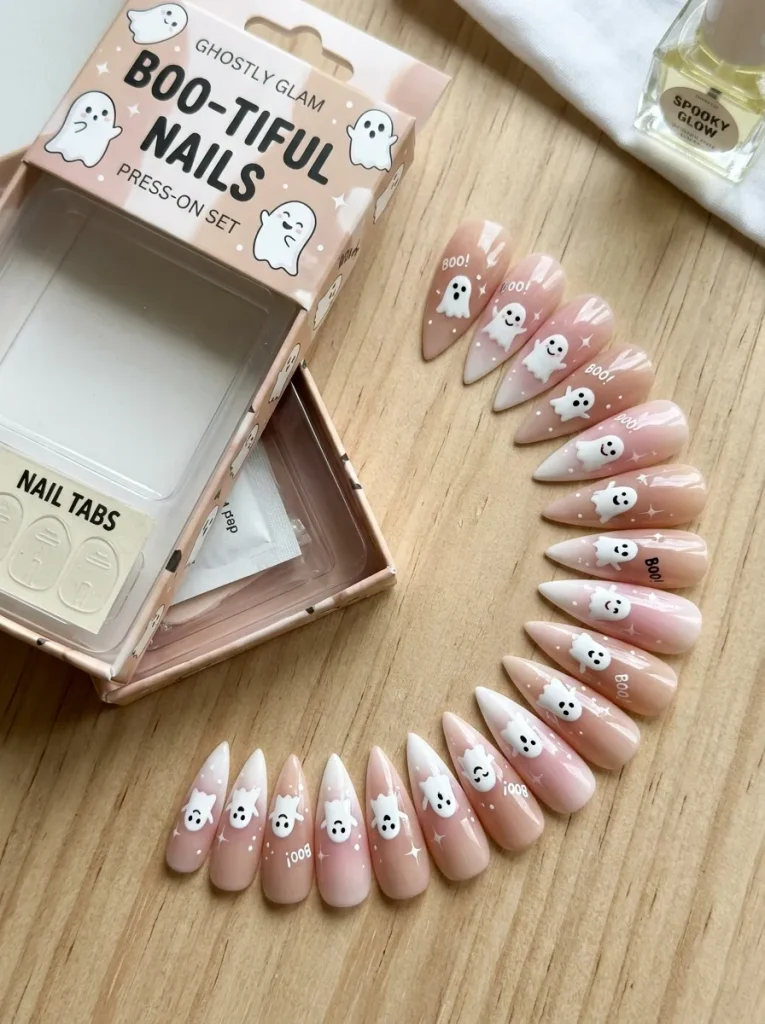 Press-On Ghost Nails