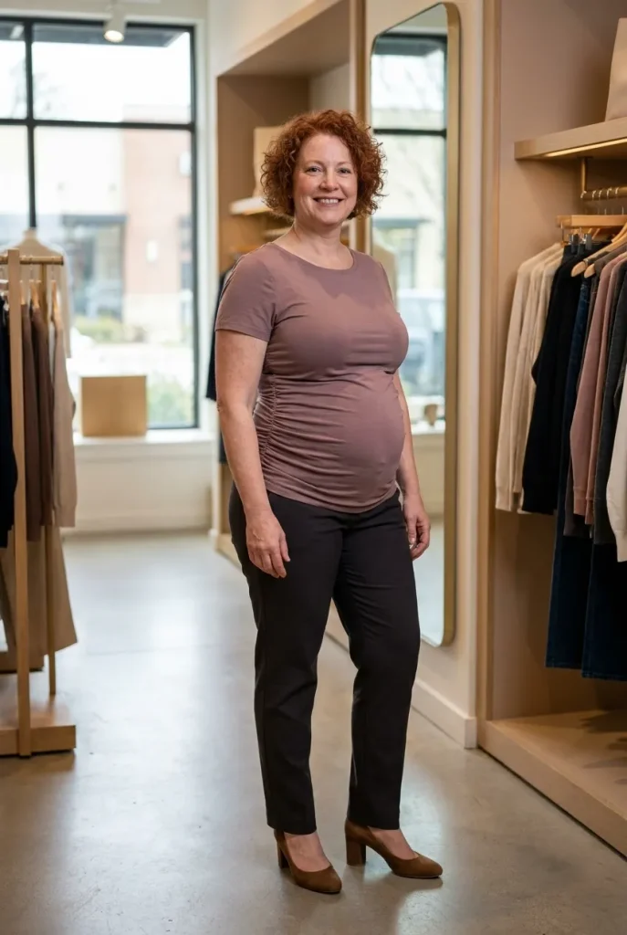 Ruched Side Top — Dusty Mauve