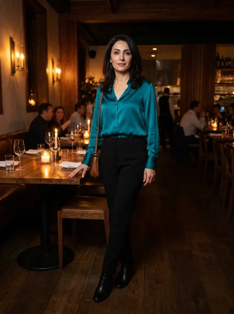 Silk Blouse (Jewel-Toned Teal)