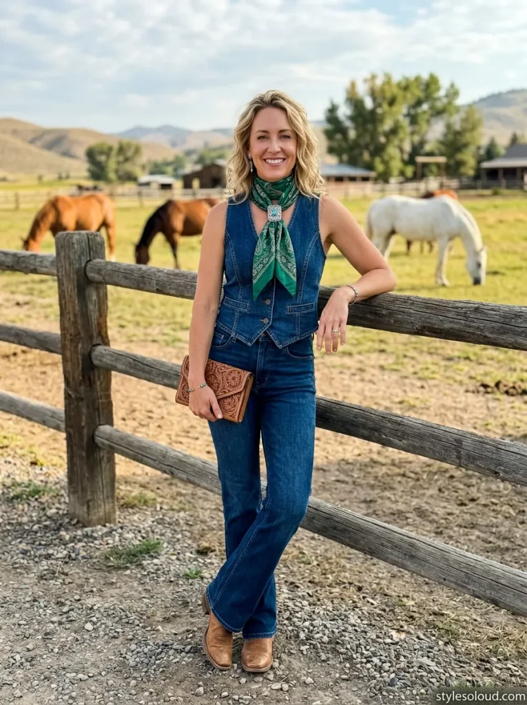  Silk Wild Rag & Denim Vest