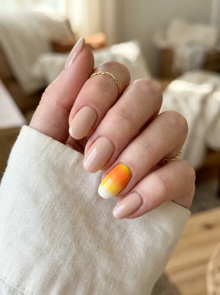 A Single Candy-Corn Accent Over Nude