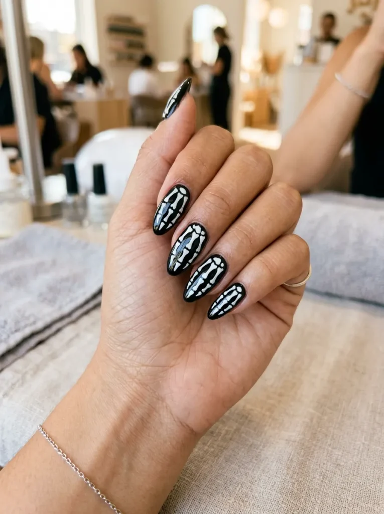 Skeleton Hand and Bones Nails