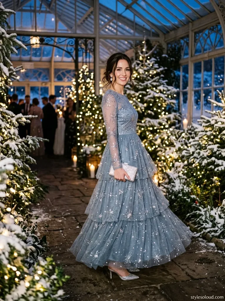 Slate Blue Tulle & Sequins