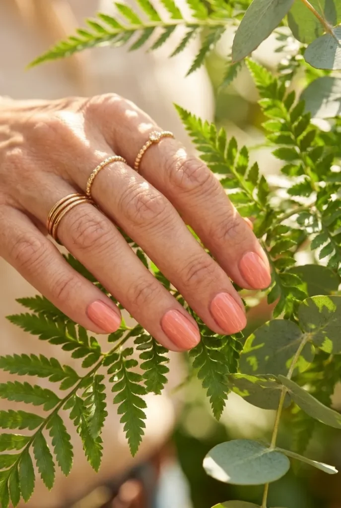 Soft coral nails design