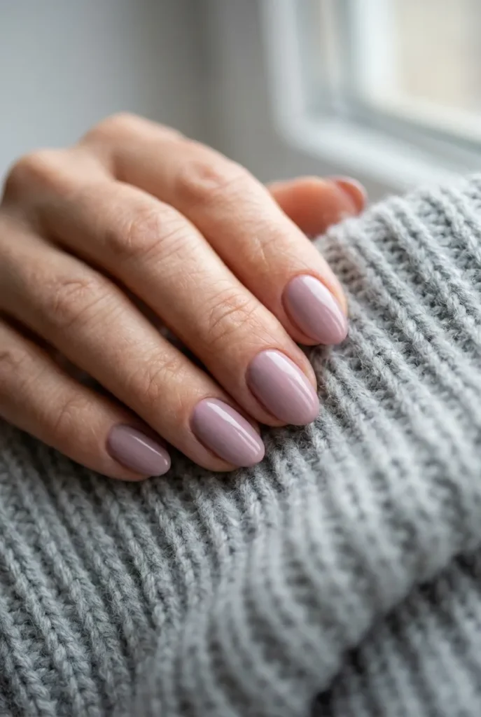 Soft mauve nails design