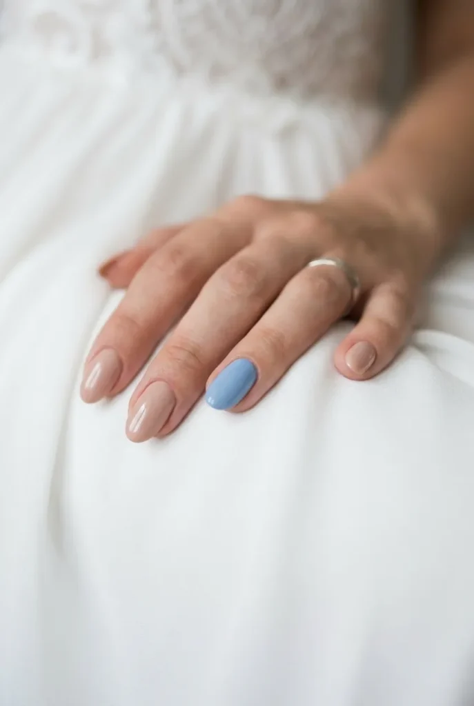 Something blue on an accent nail