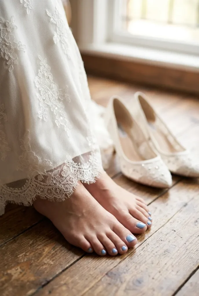 Something blue on toenails