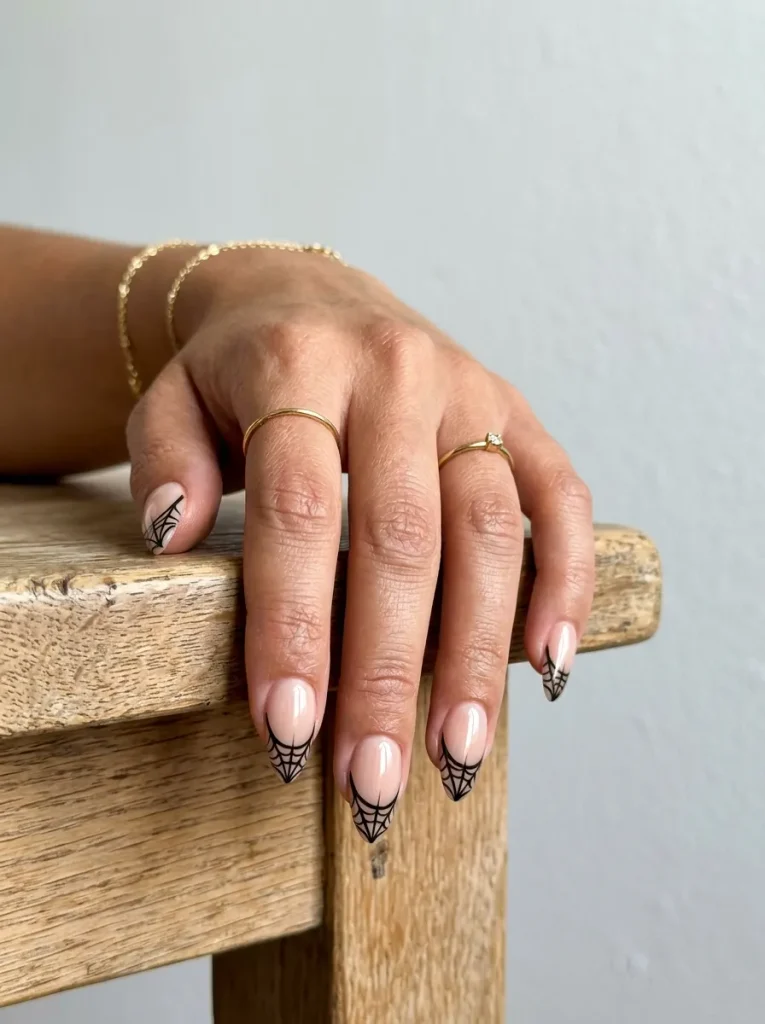 Spiderweb French Tips