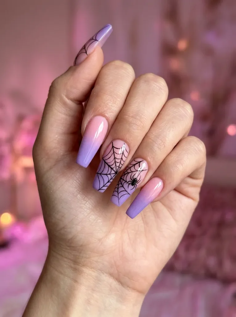 Spiderweb Over a Pink Ombre