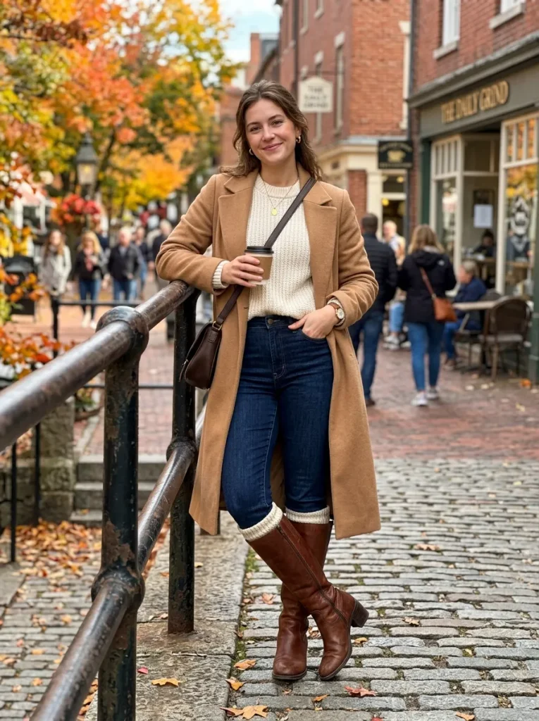 Straight-Leg Jeans Tucked Into Tall Boots