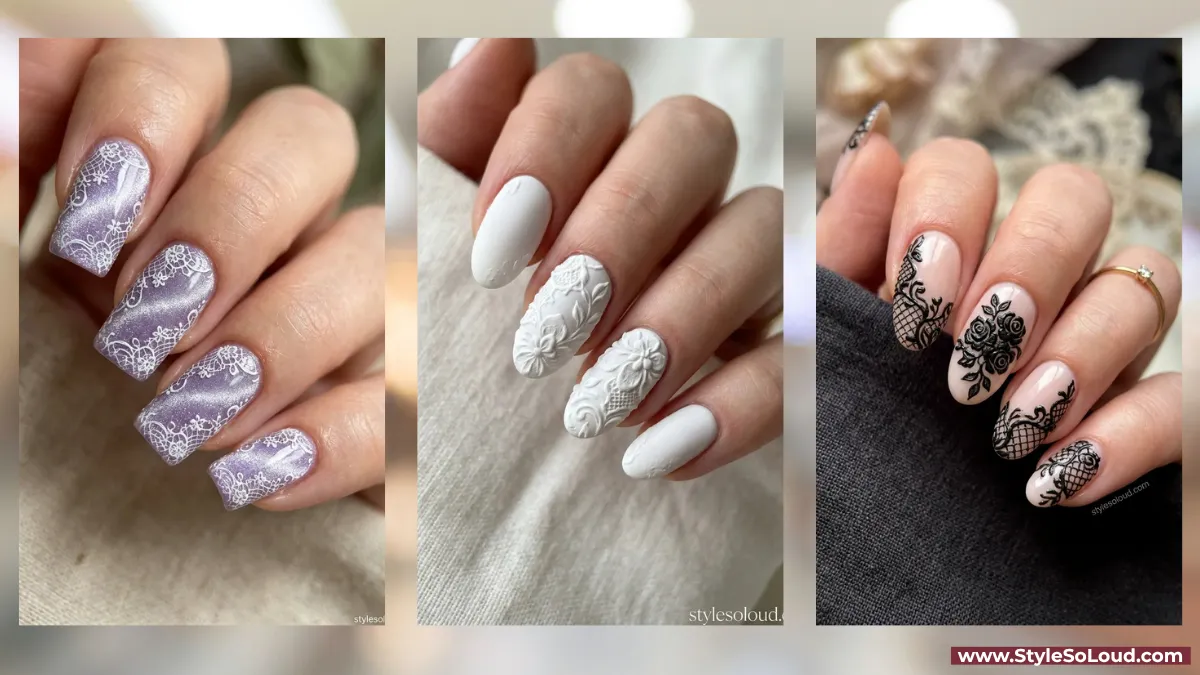 20 Lace Nail Designs for an Elegant Feminine Look