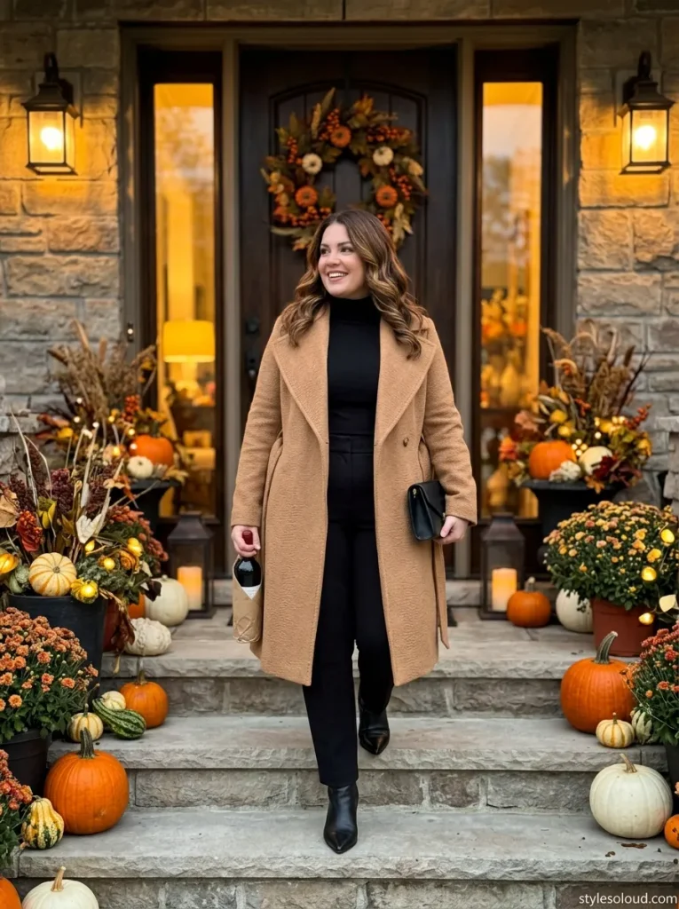 Tailored Camel Wrap Coat