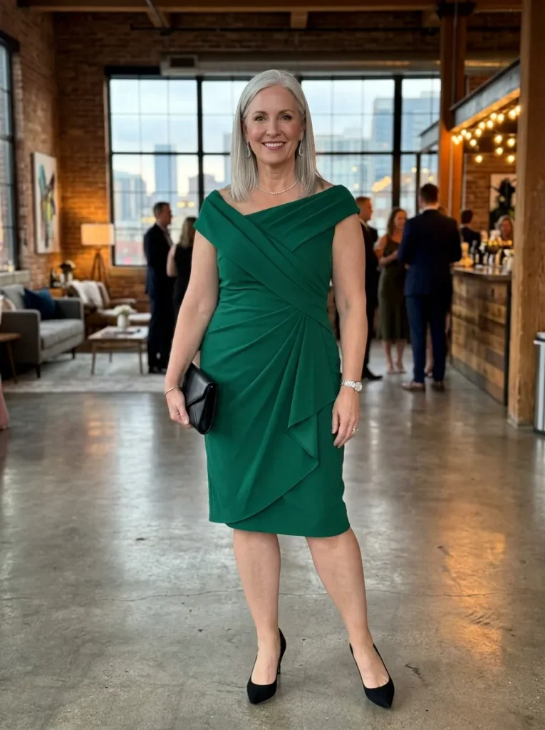 The Asymmetrical Draped Cocktail Dress