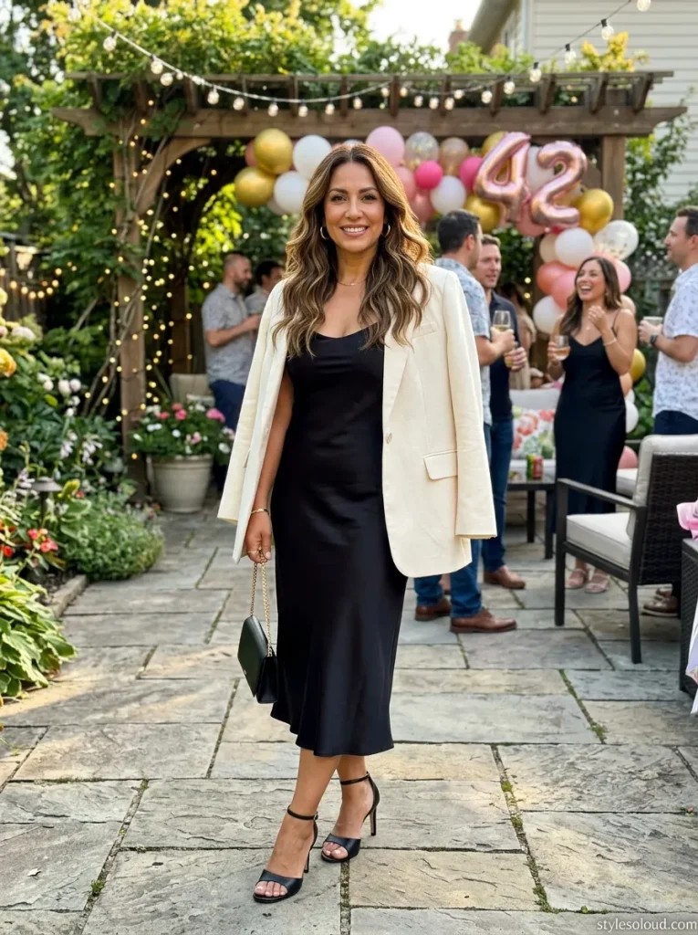  The Classic Slip Dress with an Oversized Blazer