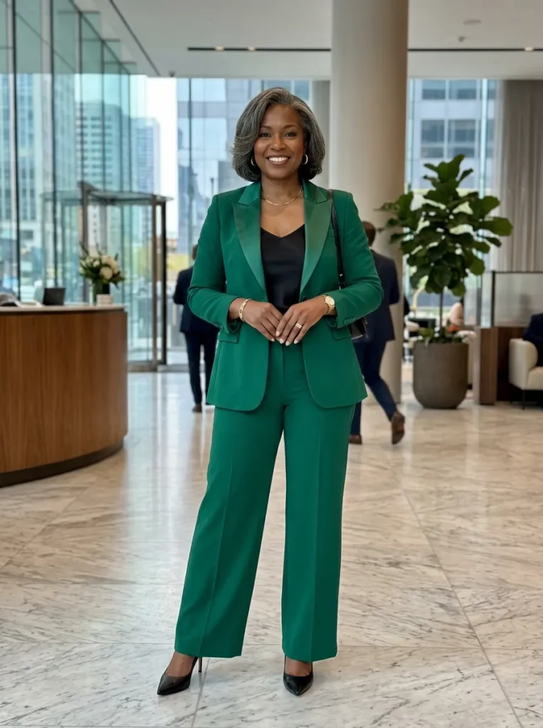 The Emerald Green Power Pantsuit