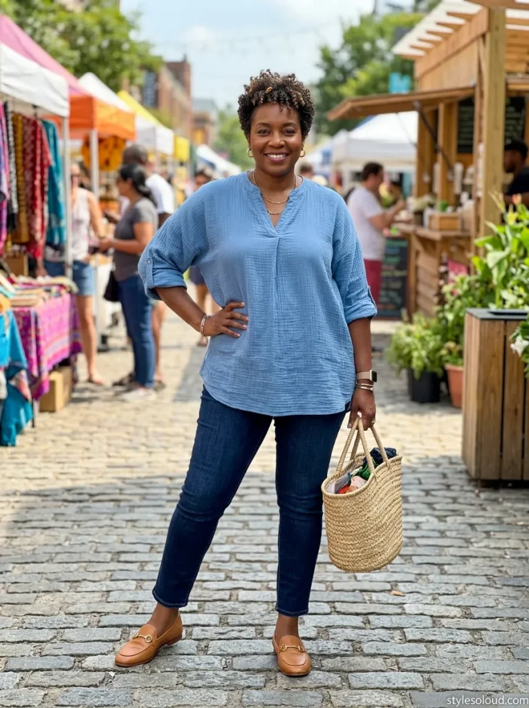 The Flowy Tunic and Slim Denim