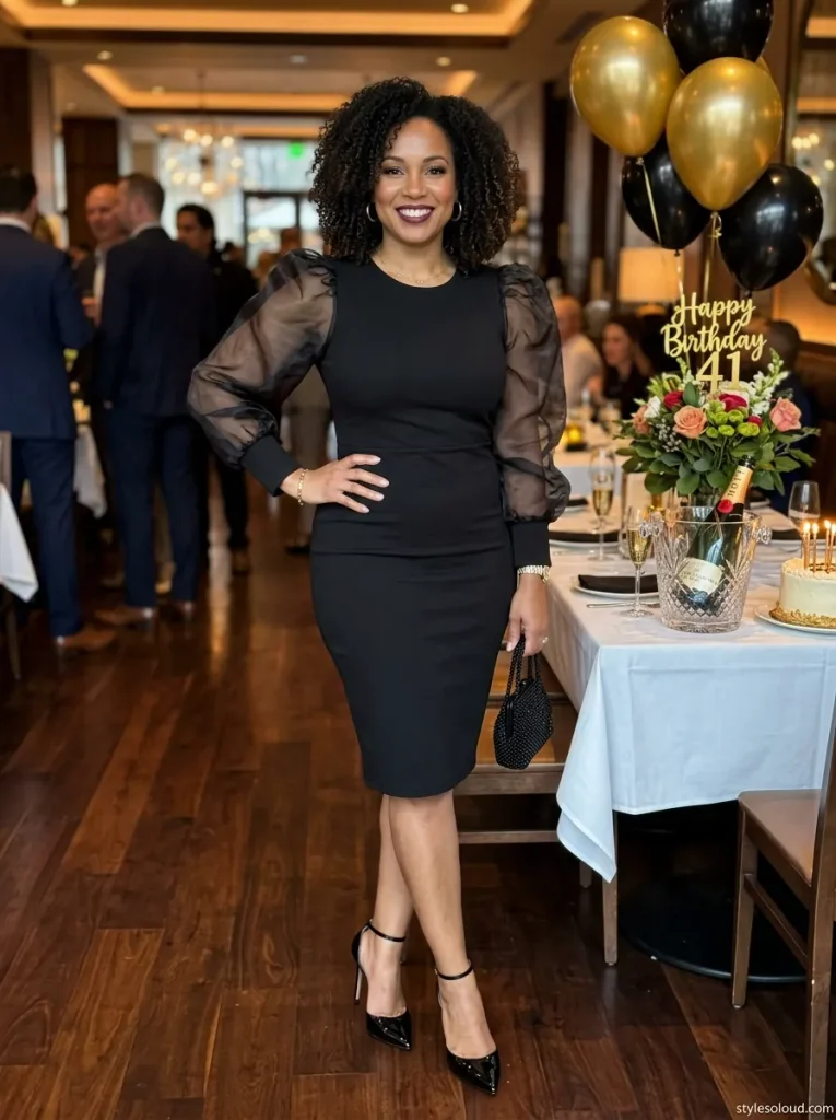 The Little Black Dress (LBD) with Sheer Sleeves