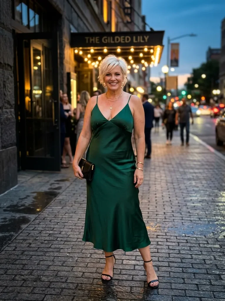 The V-Neck Bias-Cut Satin Slip Dress