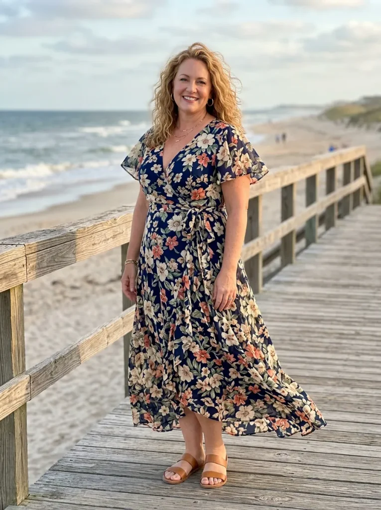 The Wrap-Front Maxi Dress With Flutter Sleeves