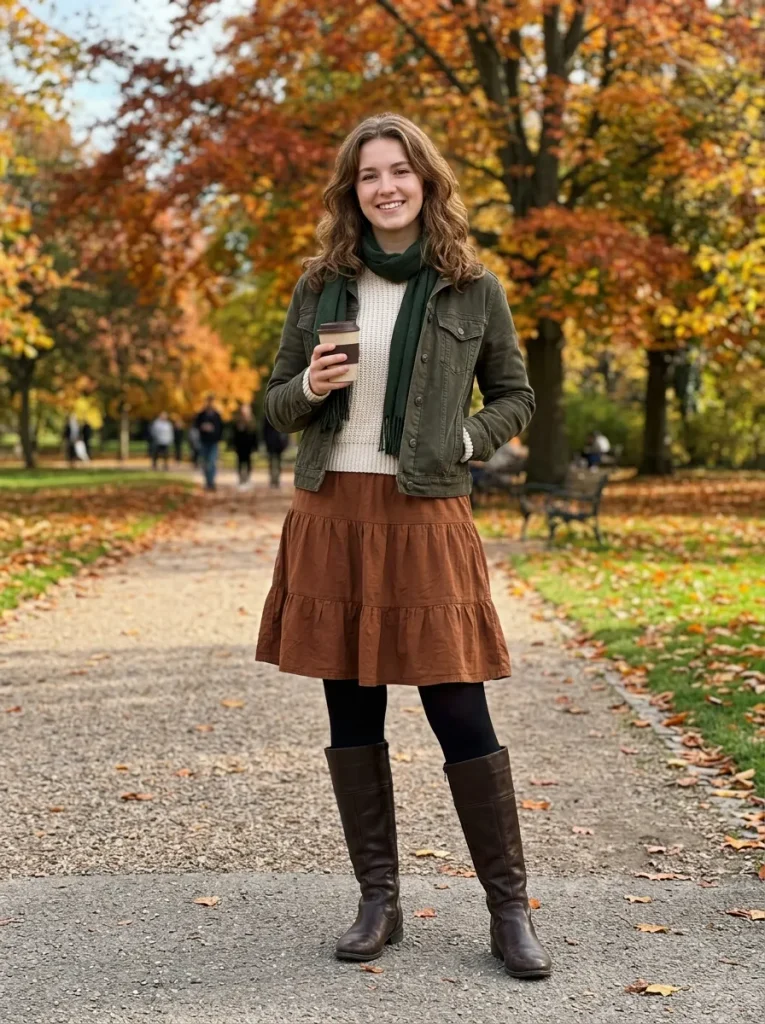 Tights or Leggings Under a Shorter Skirt