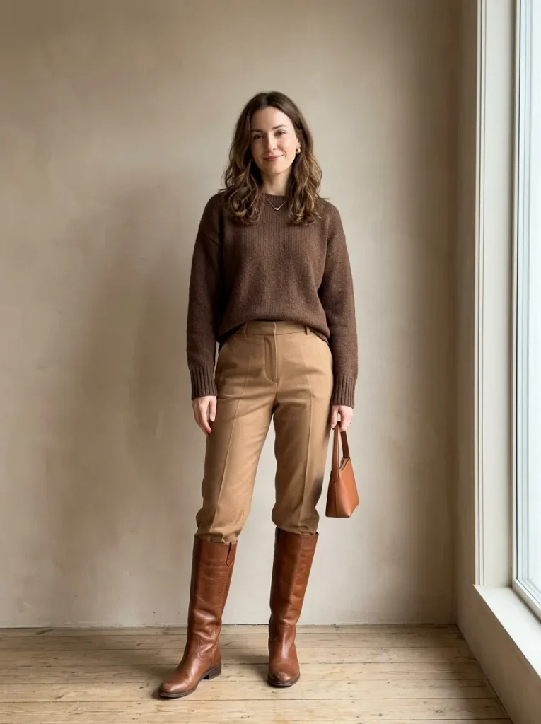 Tonal Brown Dressing From Head to Toe