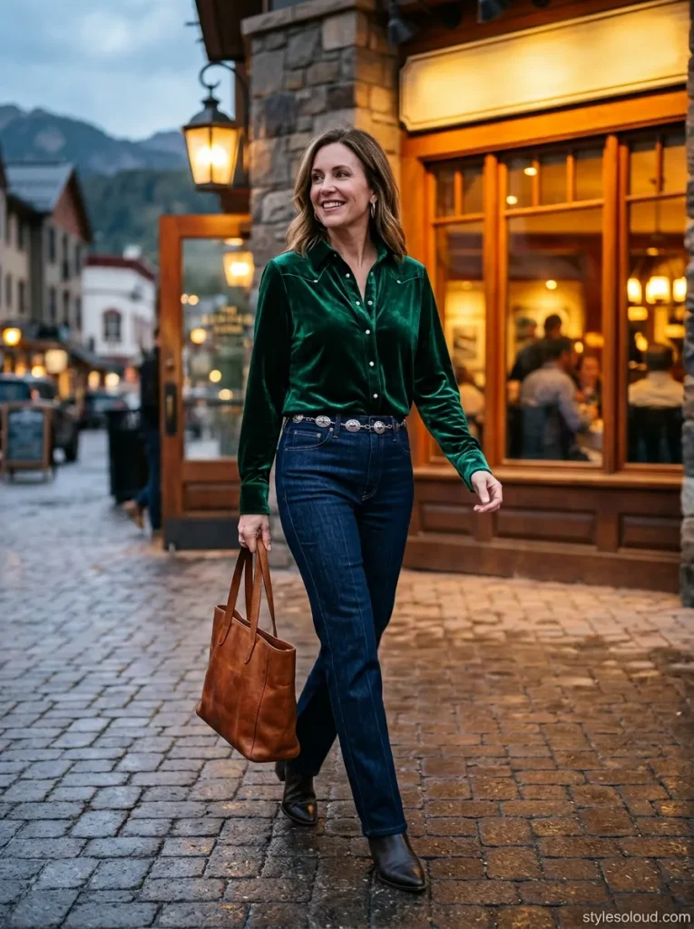 Velvet Pearl-Snap & Trouser Jeans